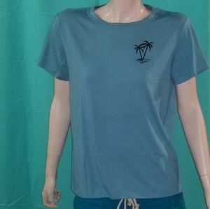 Dusty blue palm tree Tee